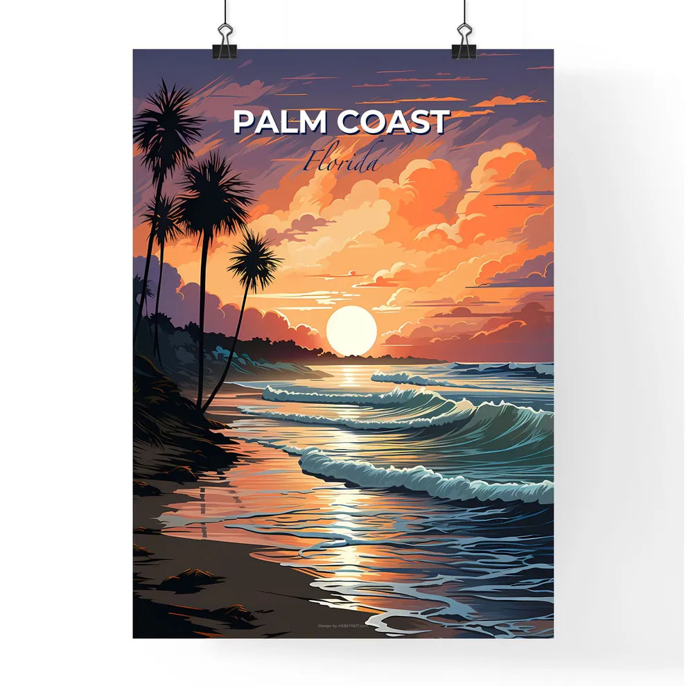 Palm Coast, Florida, A Poster of a sunset over a beach Default Title
