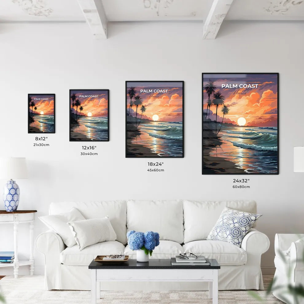 Palm Coast, Florida, A Poster of a sunset over a beach Default Title