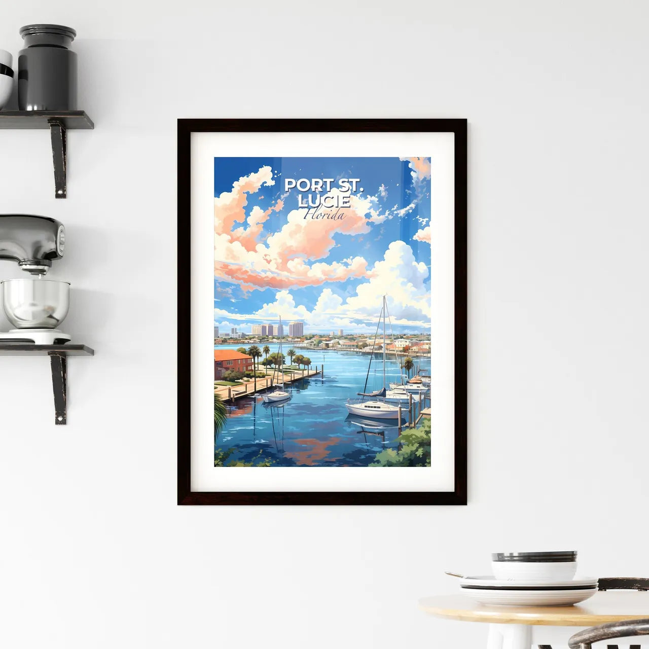 Port St. Lucie, Florida, A Poster of a water with boats and buildings in the background Default Title