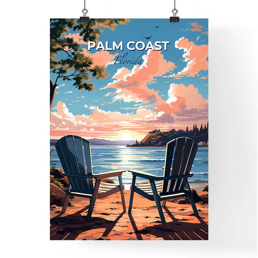 Palm Coast, Florida, A Poster of two chairs on a beach Default Title