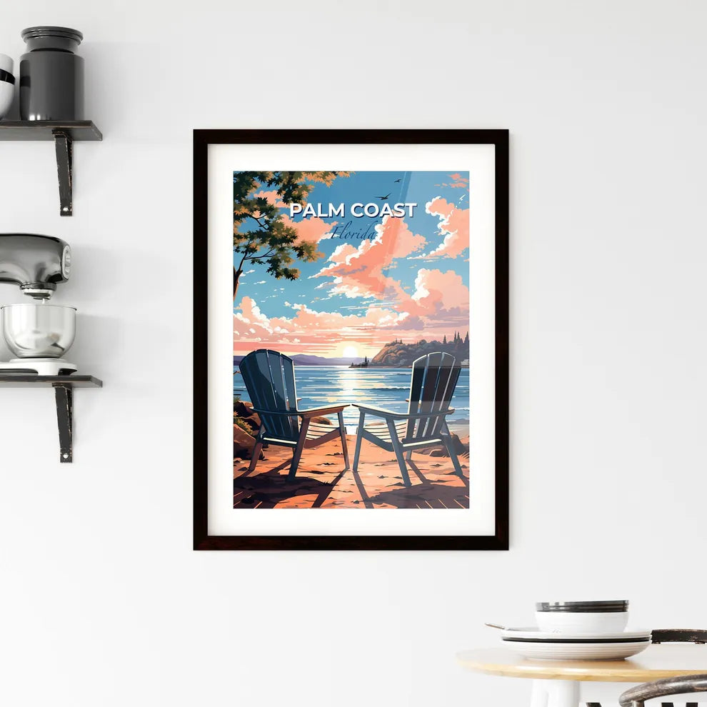 Palm Coast, Florida, A Poster of two chairs on a beach Default Title