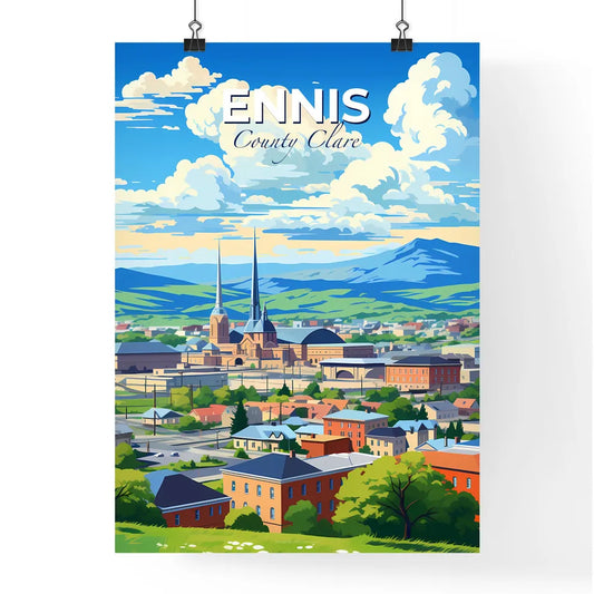 Ennis, County Clare, A Poster of a city with buildings and trees Default Title