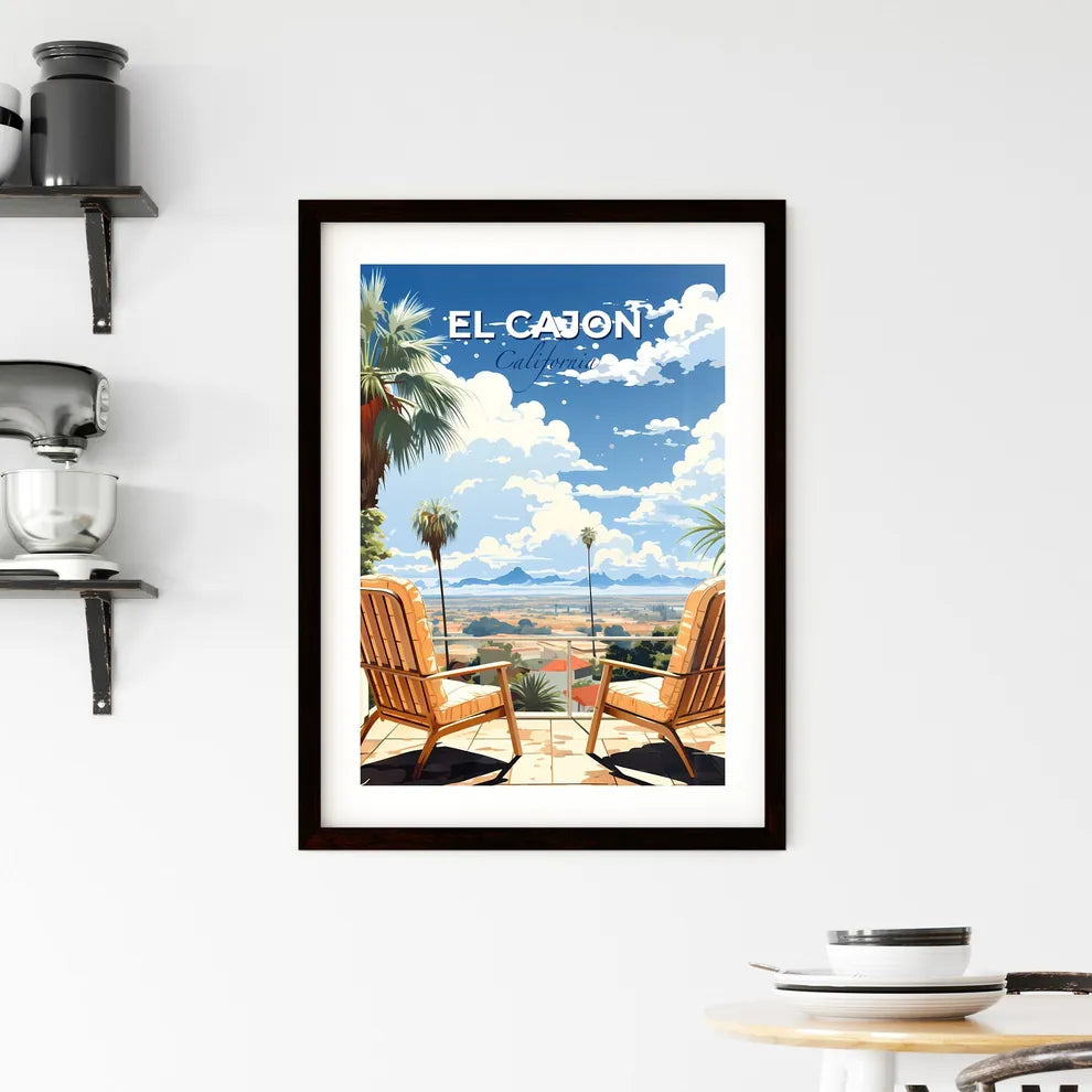 El Cajon, California, A Poster of two chairs on a deck overlooking a valley Default Title
