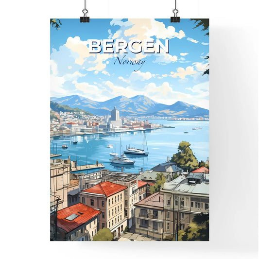 Bergen, Norway, A Poster of a city with boats in water Default Title