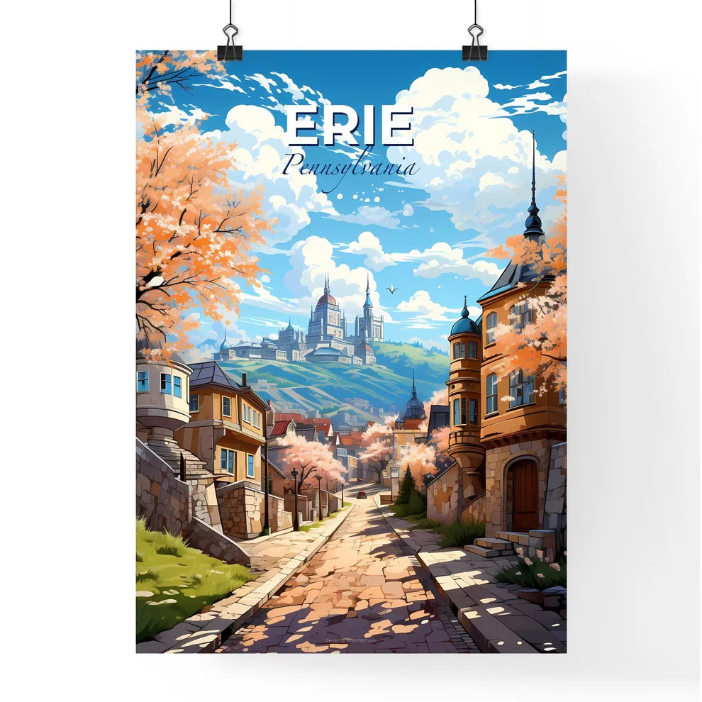Erie, Pennsylvania, A Poster of a street with trees and buildings in the background Default Title