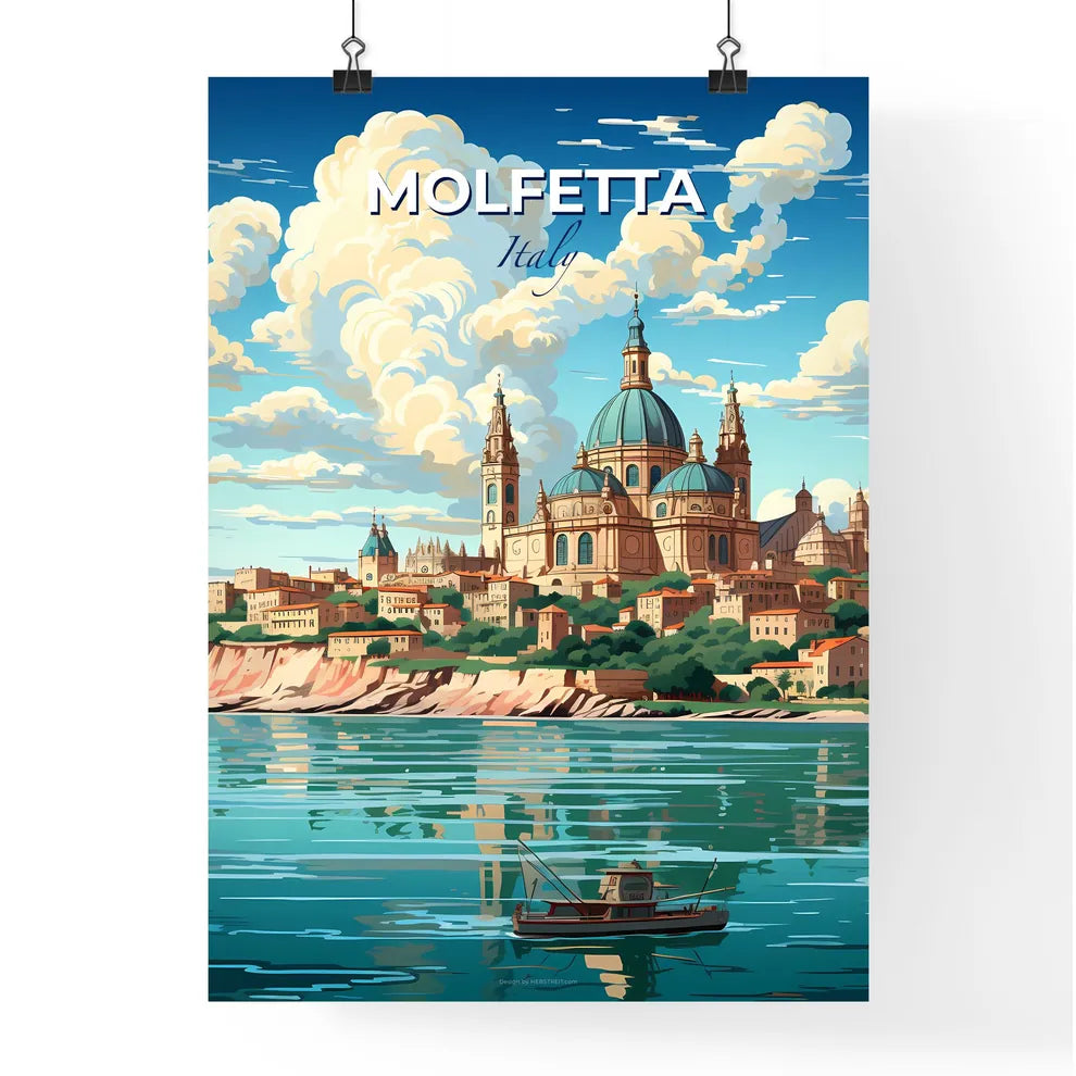 Molfetta, Italy, A Poster of a painting of a city by the water Default Title