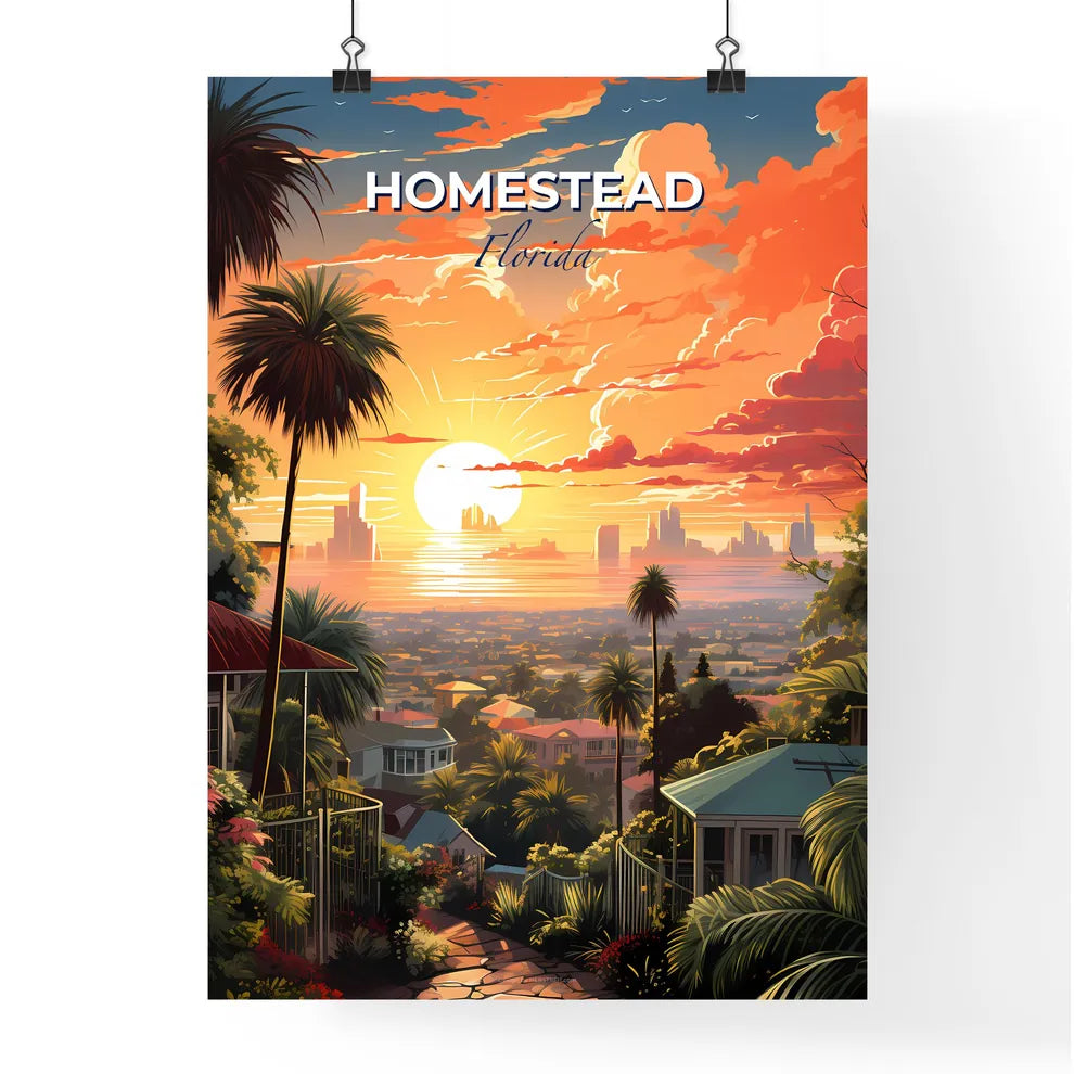 Homestead, Florida, A Poster of a sunset over a city Default Title