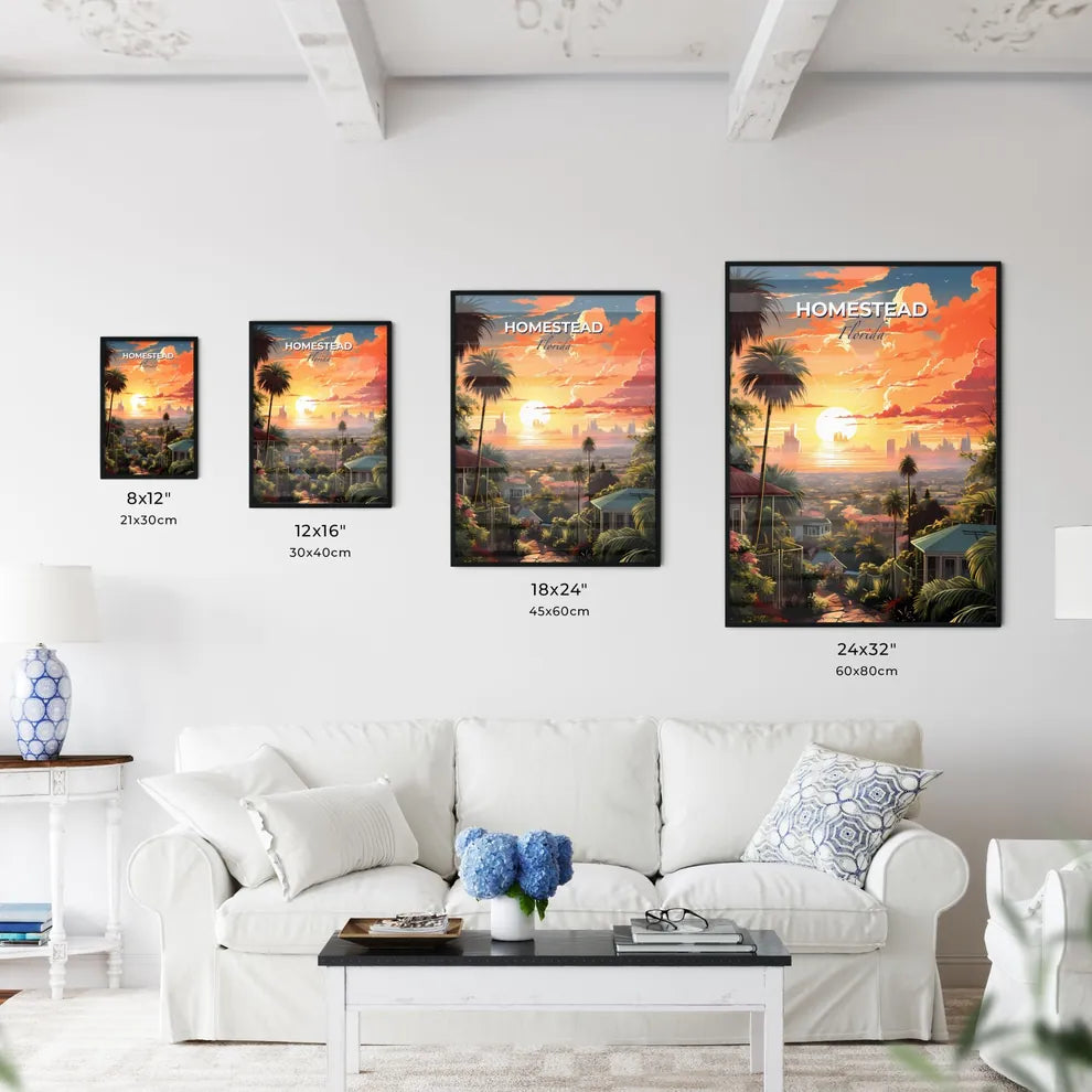 Homestead, Florida, A Poster of a sunset over a city Default Title