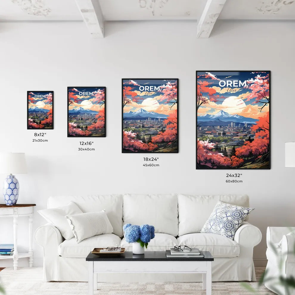 Orem, Utah, A Poster of a city with trees and mountains in the background Default Title