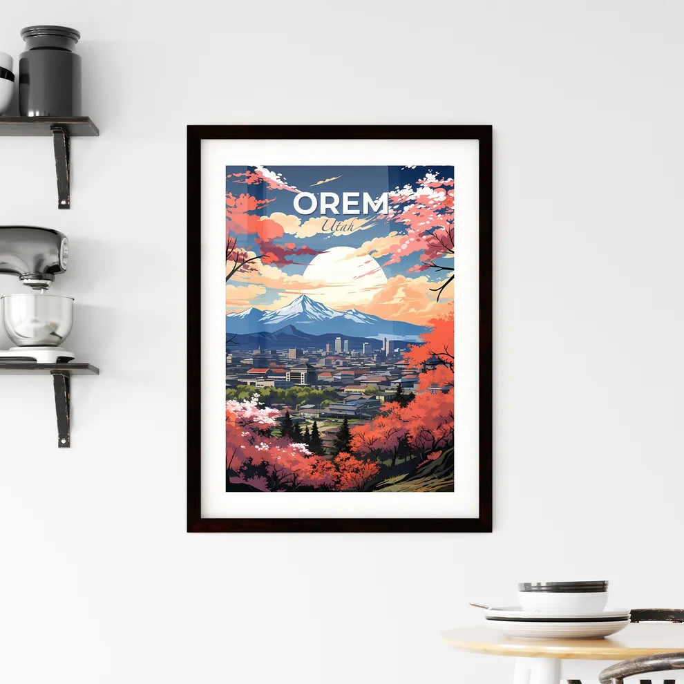 Orem, Utah, A Poster of a city with trees and mountains in the background Default Title
