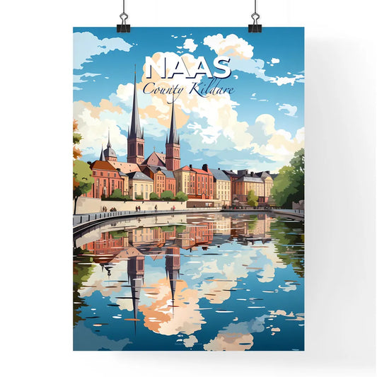 Naas, County Kildare, A Poster of a water body with buildings and trees Default Title