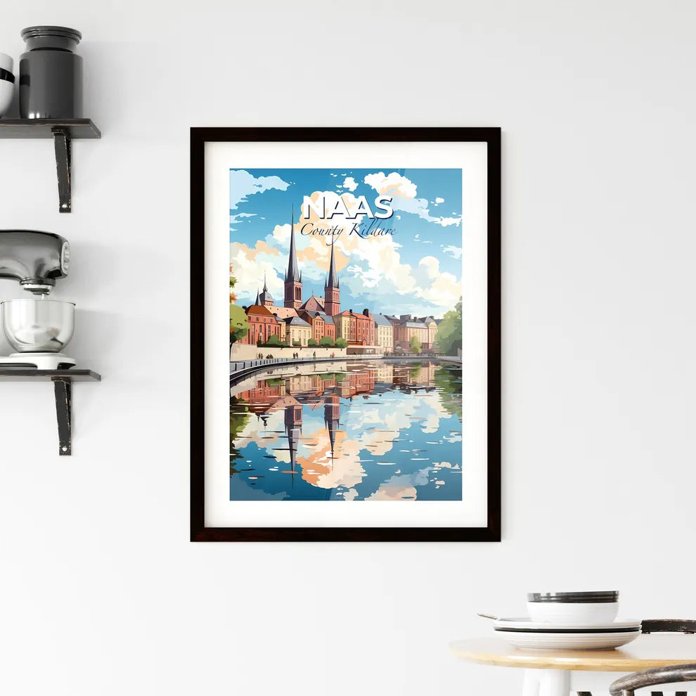 Naas, County Kildare, A Poster of a water body with buildings and trees Default Title