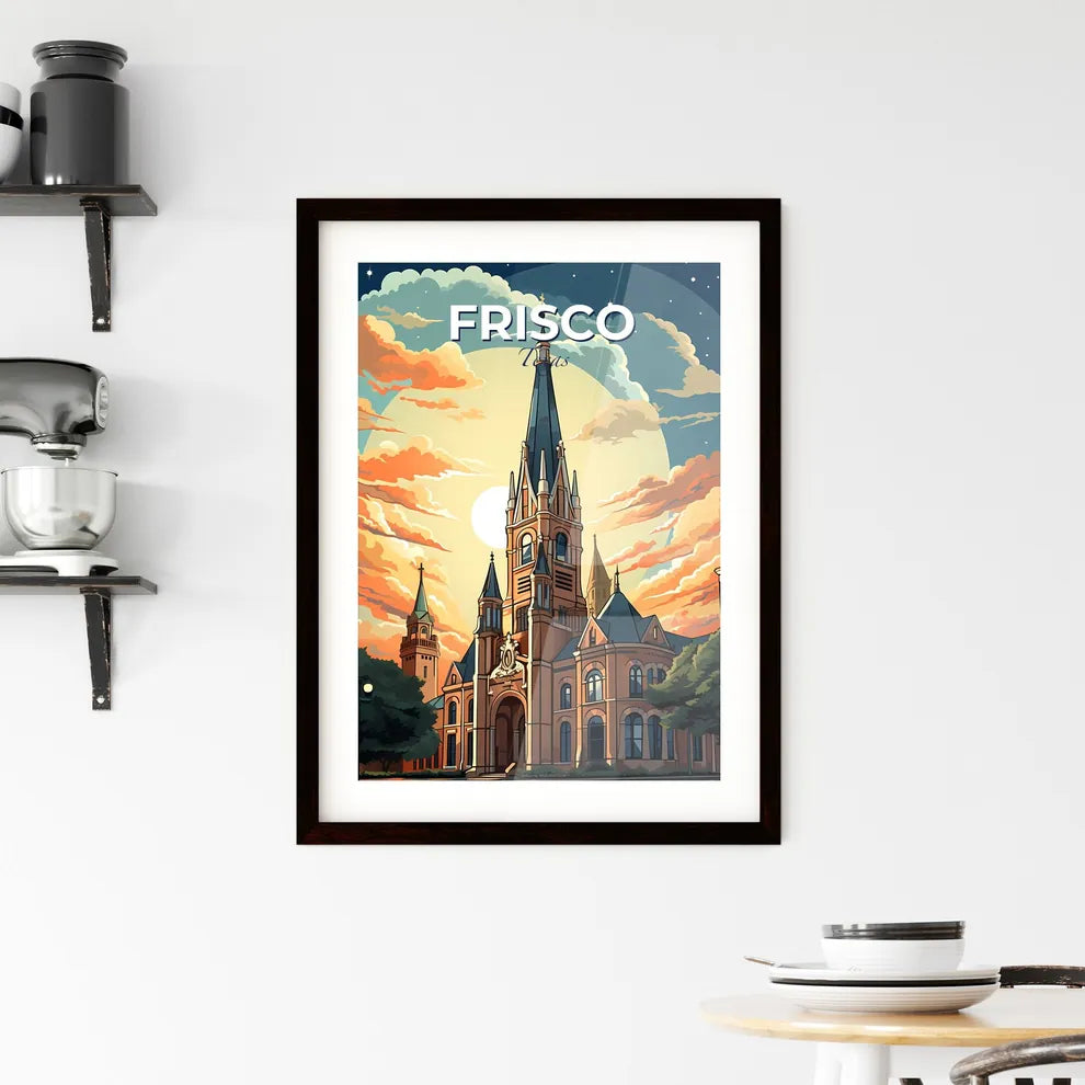 Frisco, Texas, A Poster of a large building with a steeple and trees in front of it Default Title