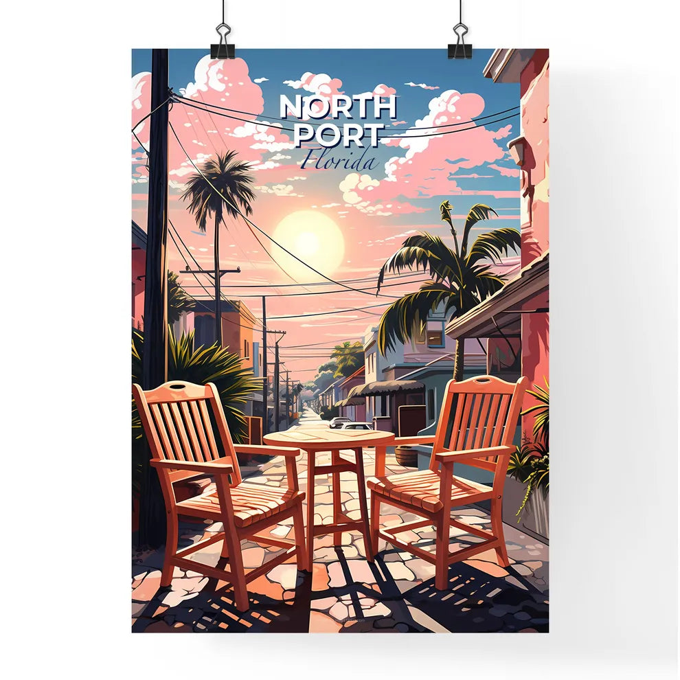 North Port, Florida, A Poster of a table and chairs on a street Default Title