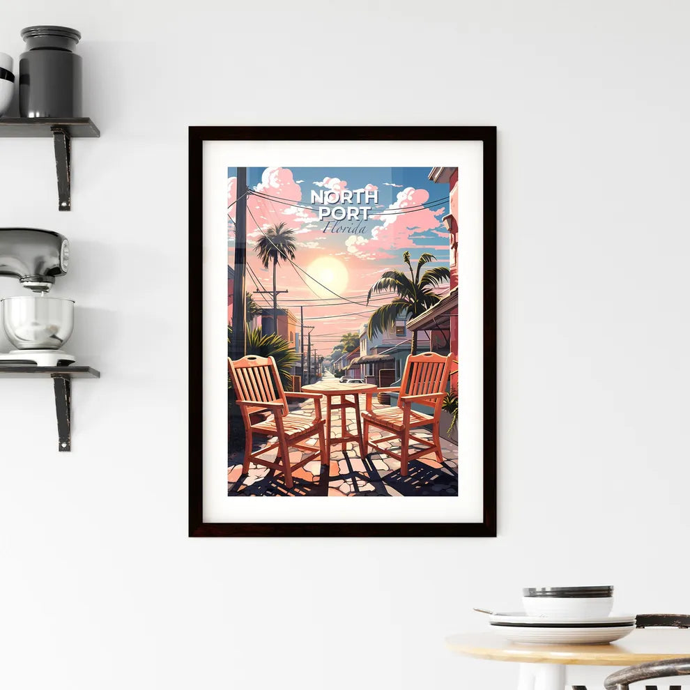 North Port, Florida, A Poster of a table and chairs on a street Default Title