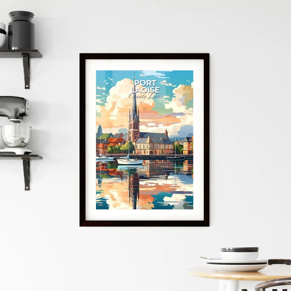Port Laoise, County Laois, A Poster of a painting of a church and boats on a body of water Default Title