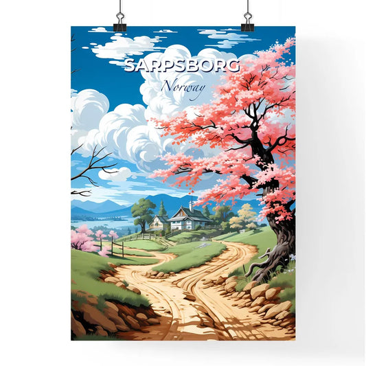Sarpsborg, Norway, A Poster of a painting of a house and a dirt road Default Title