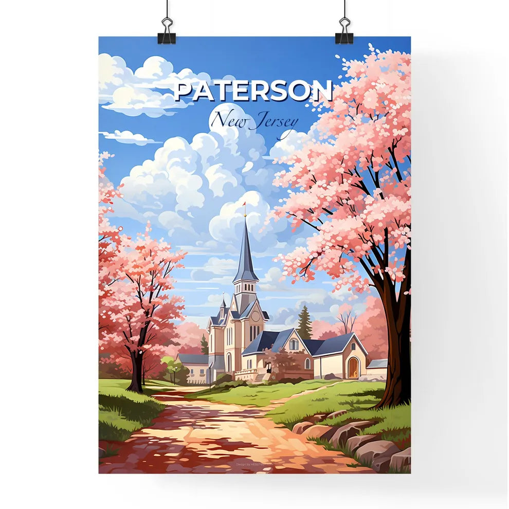 Paterson, New Jersey, A Poster of a church with a steeple and trees in front of it Default Title