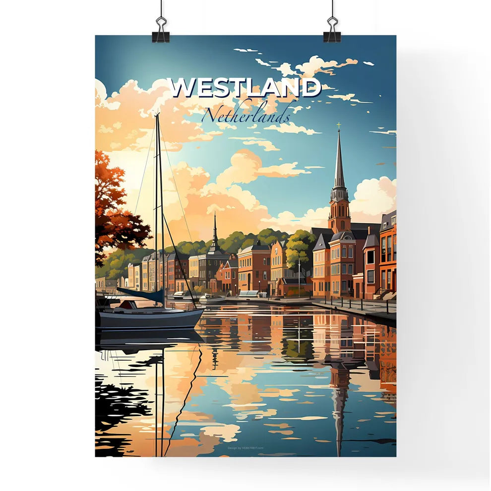 Westland, Netherlands, A Poster of a water body of water with a boat in it Default Title