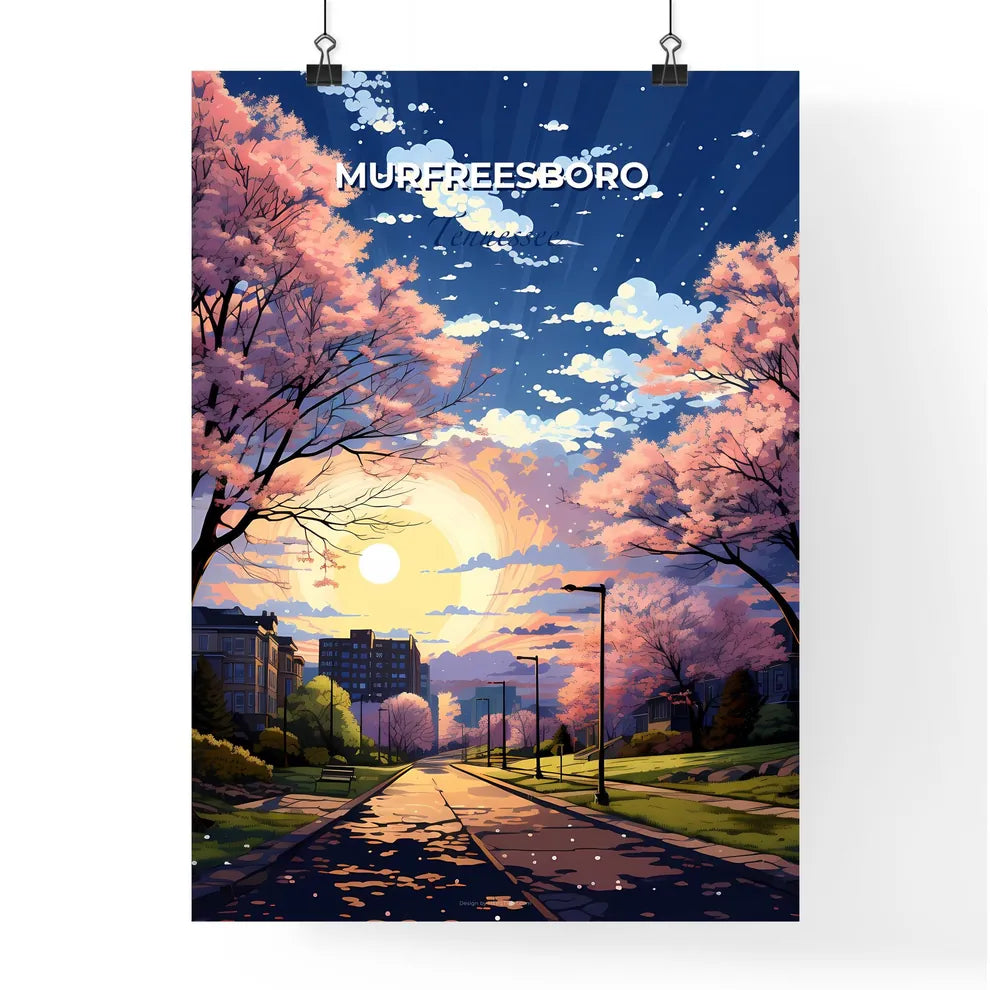 Murfreesboro, Tennessee, A Poster of a road with trees and buildings in the background Default Title