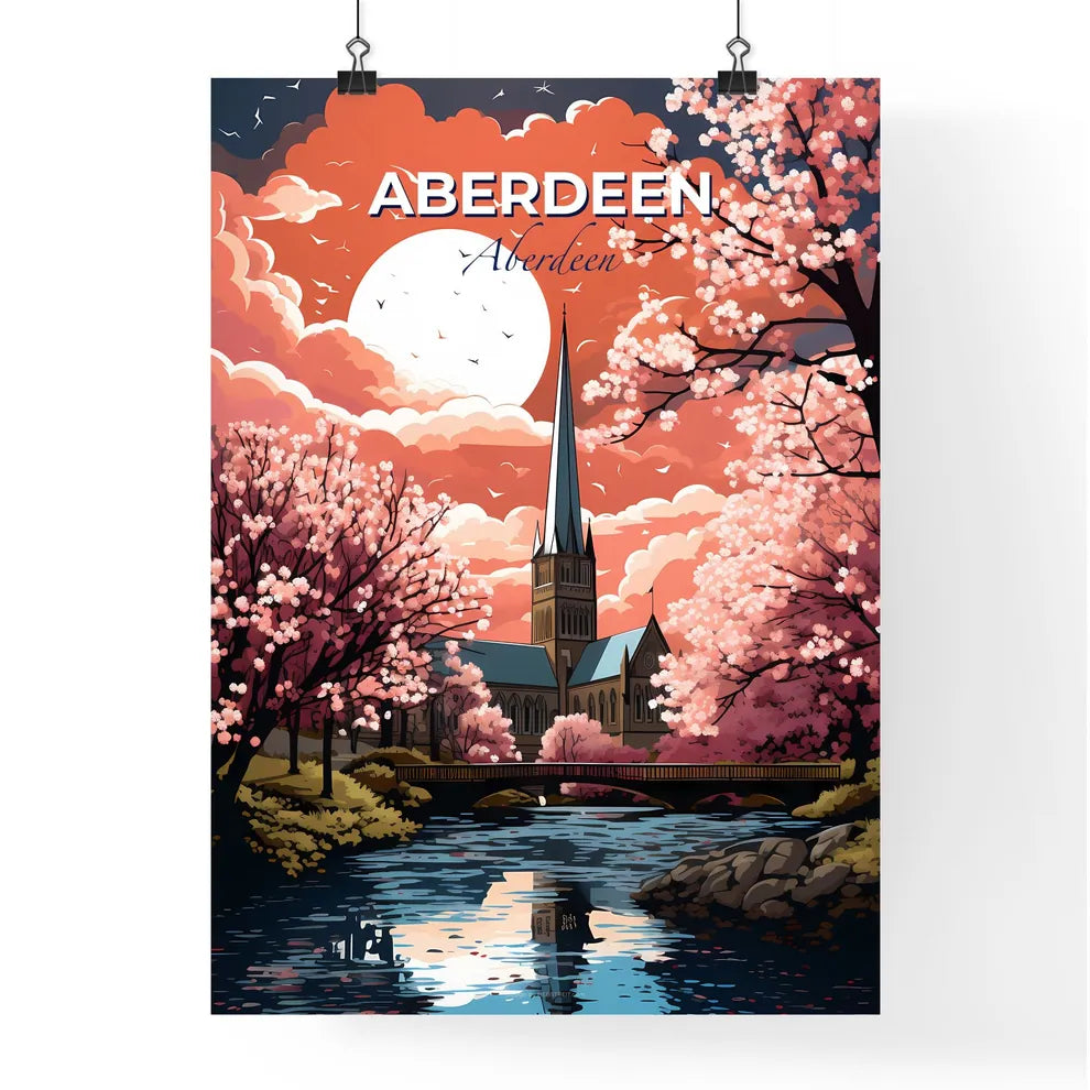 Aberdeen, Aberdeen, A Poster of a church with a bridge and trees Default Title
