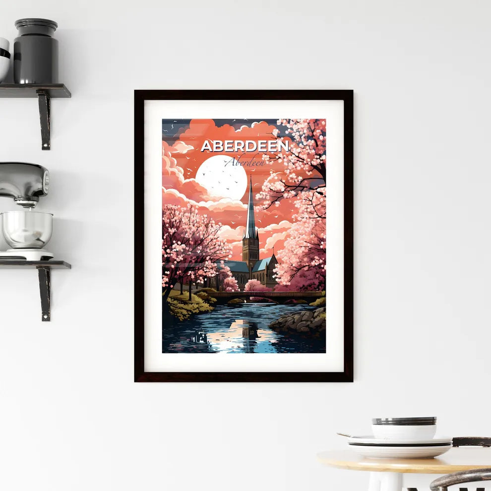 Aberdeen, Aberdeen, A Poster of a church with a bridge and trees Default Title