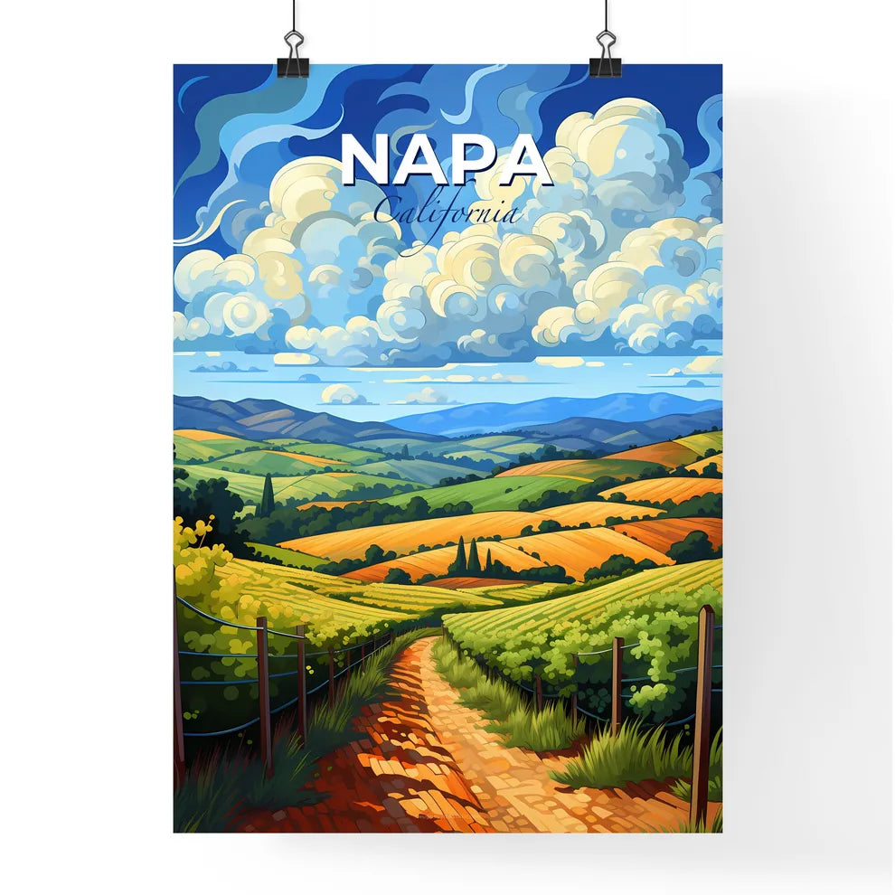 Napa, California, A Poster of a landscape with a dirt road and trees Default Title