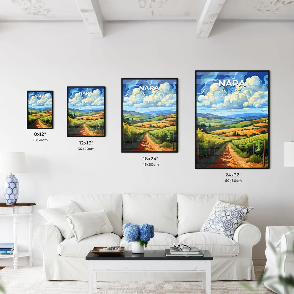 Napa, California, A Poster of a landscape with a dirt road and trees Default Title