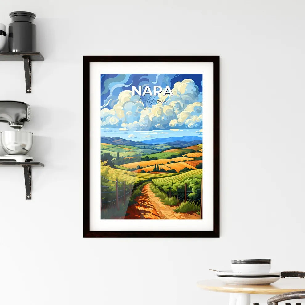 Napa, California, A Poster of a landscape with a dirt road and trees Default Title