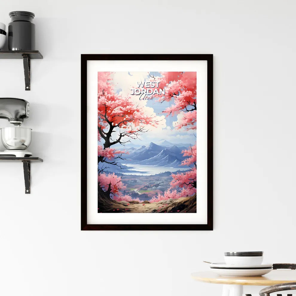 West Jordan, Utah, A Poster of a landscape with pink trees and mountains Default Title