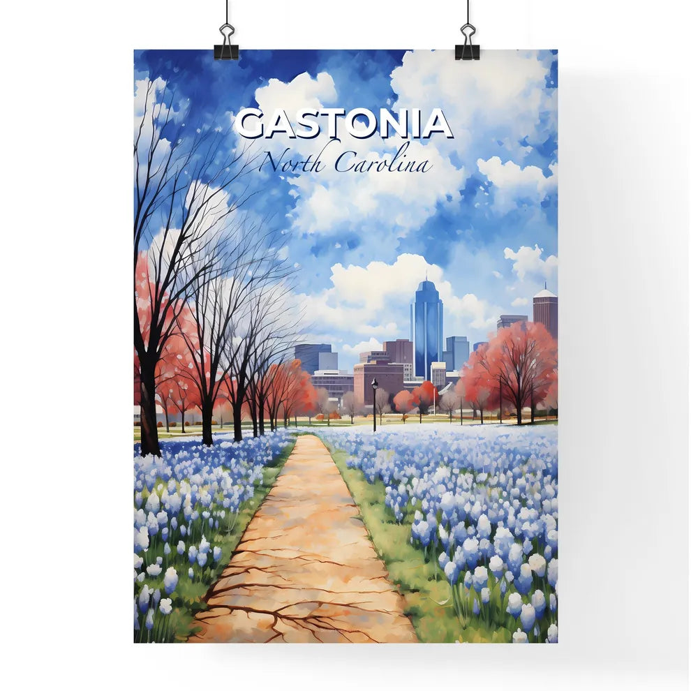 Gastonia, North Carolina, A Poster of a path through a field of flowers Default Title