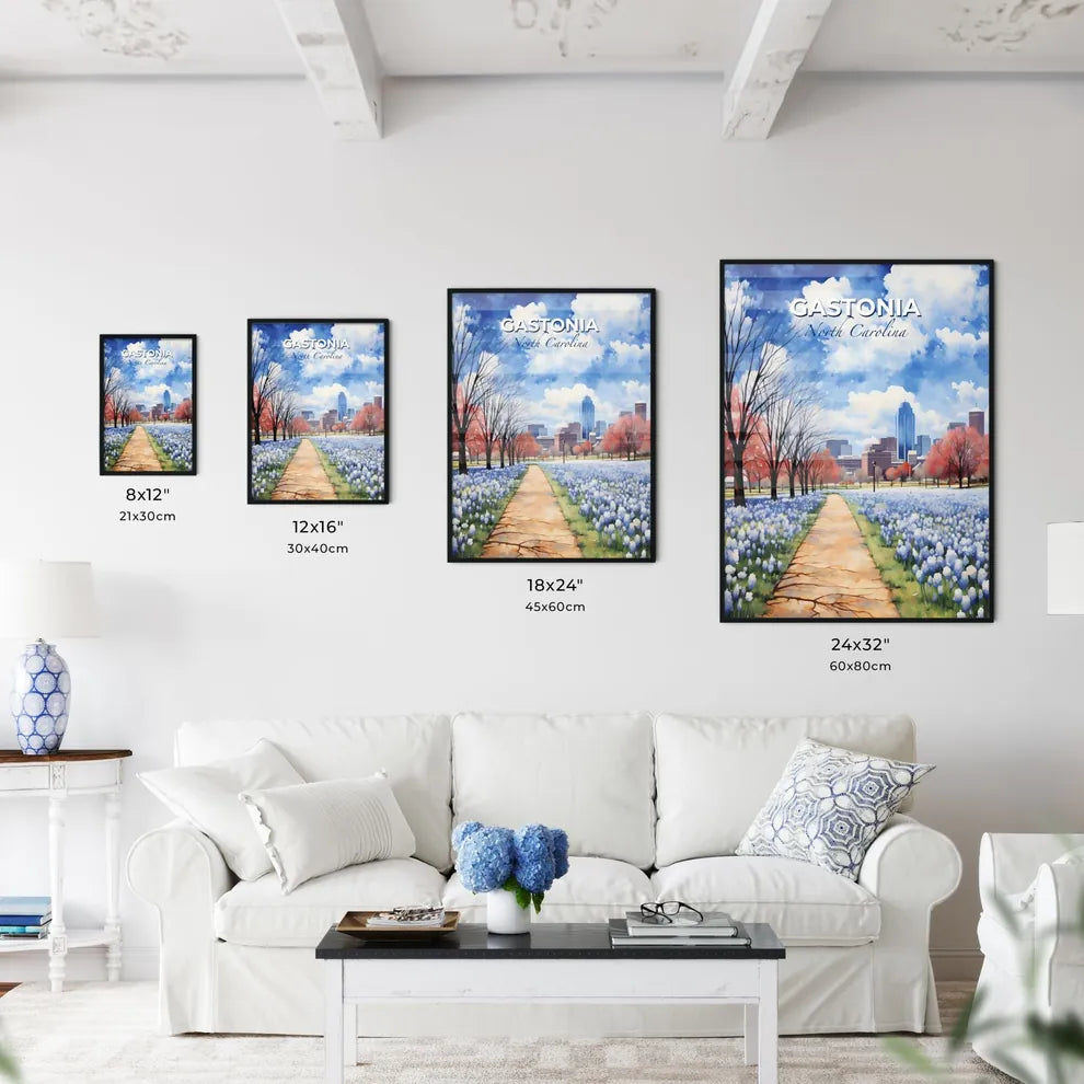 Gastonia, North Carolina, A Poster of a path through a field of flowers Default Title