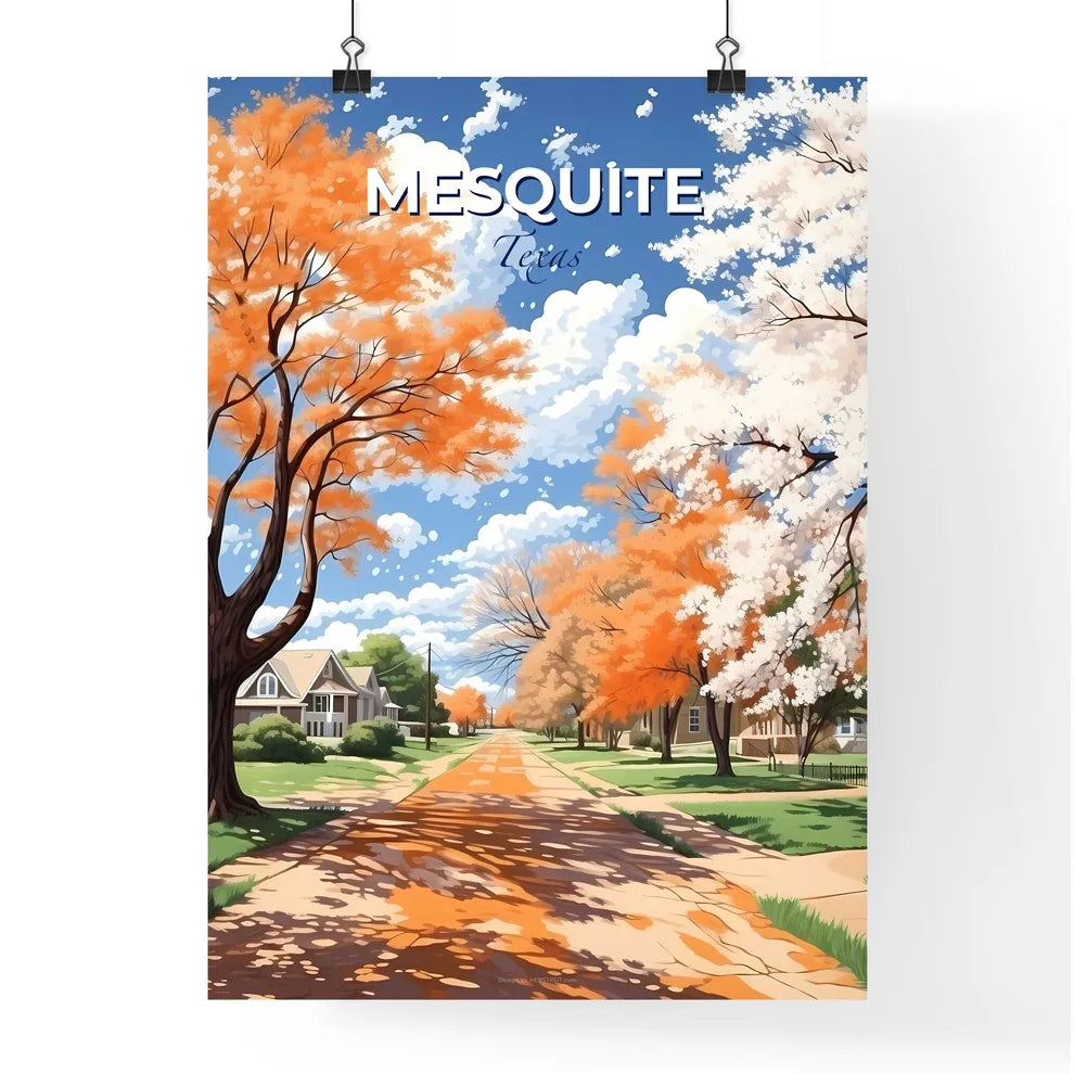 Mesquite, Texas, A Poster of a road with trees and houses on the side Default Title