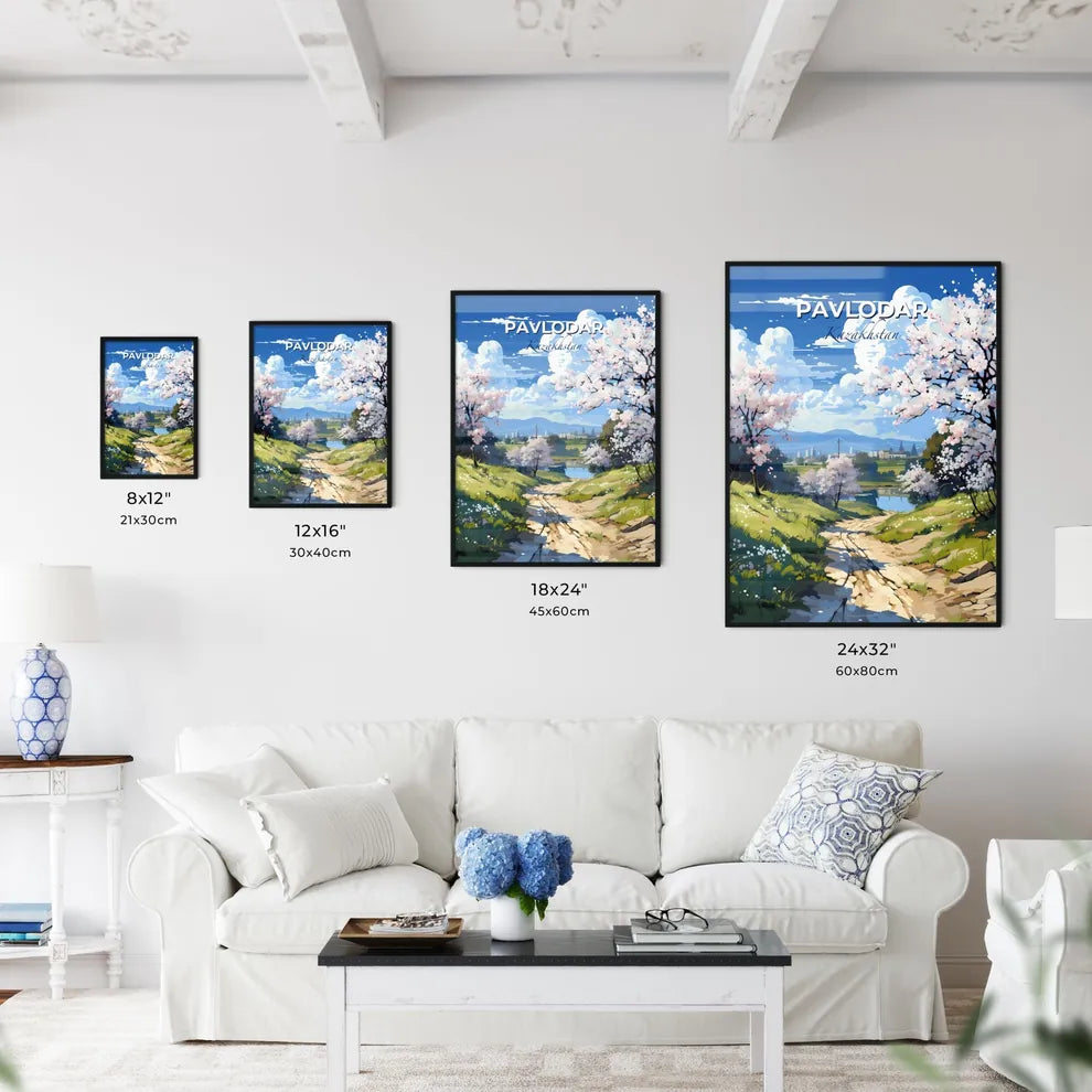 Pavlodar, Kazakhstan, A Poster of a dirt road leading to a river Default Title