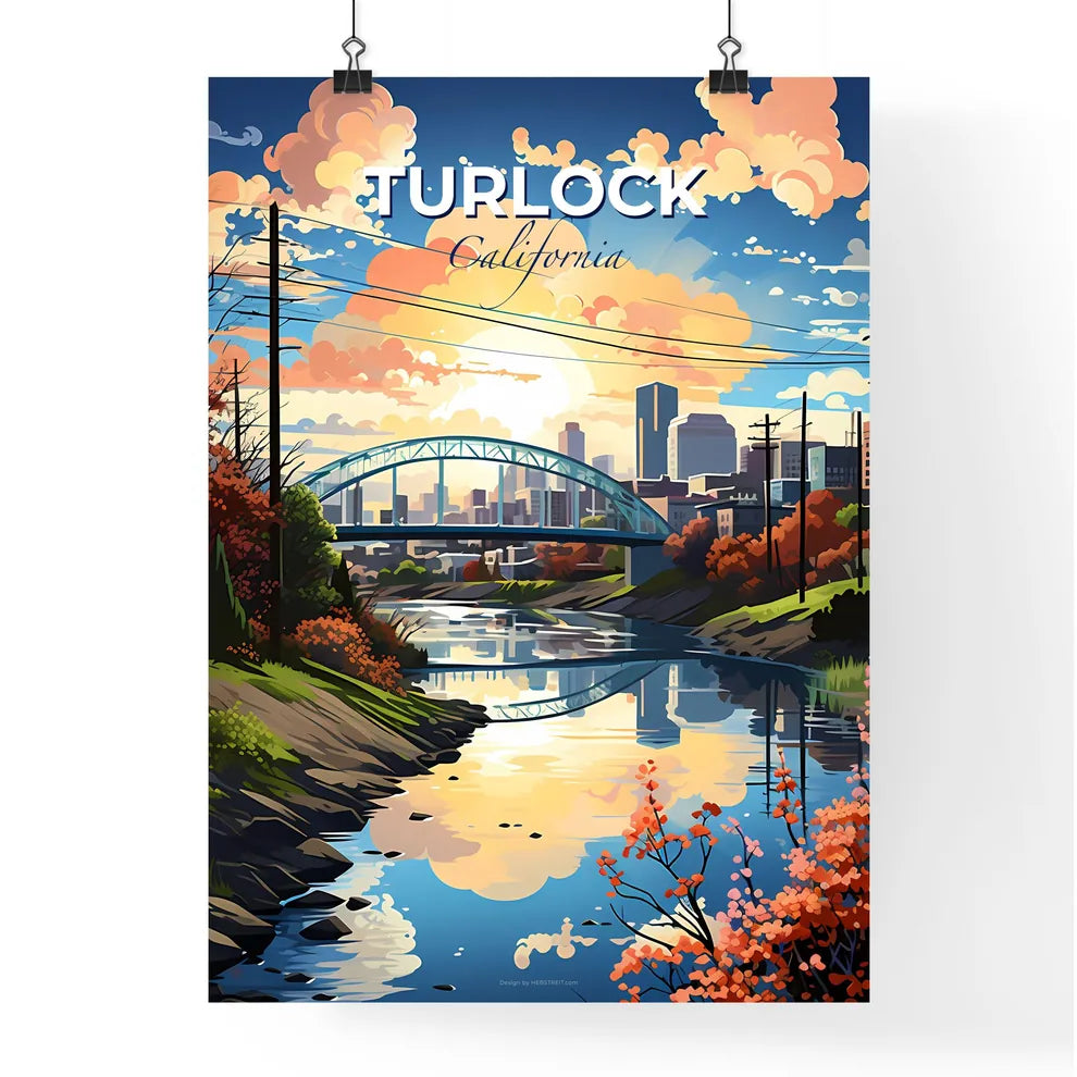 Turlock, California, A Poster of a river with a bridge over it Default Title
