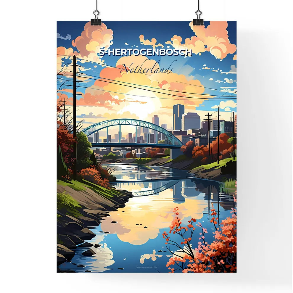 S-Hertogenbosch, Netherlands, A Poster of a lively and colourful cityscape Default Title