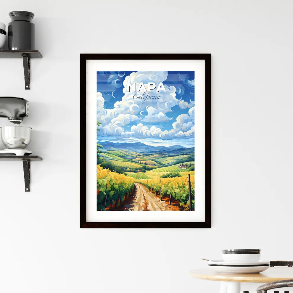 Napa, California, A Poster of a landscape with a dirt road and trees and a house Default Title