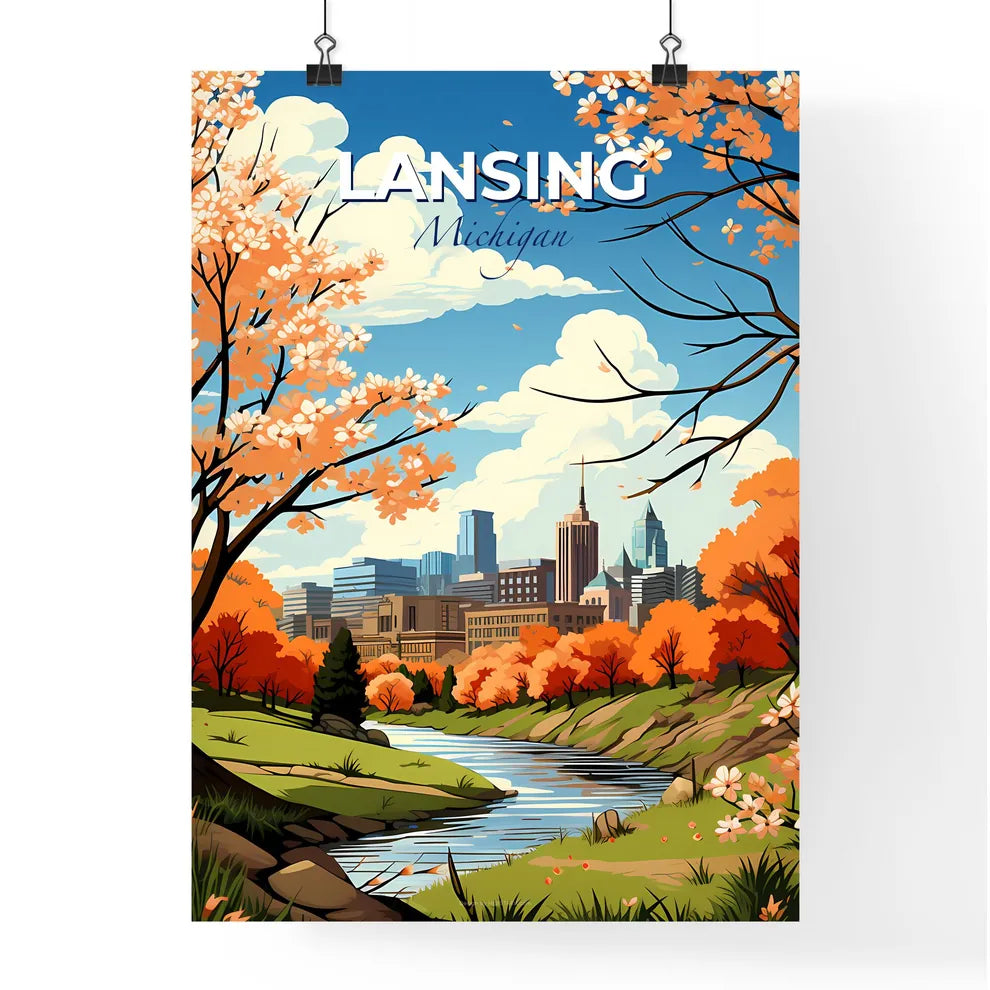 Lansing, Michigan, A Poster of a river running through a city Default Title