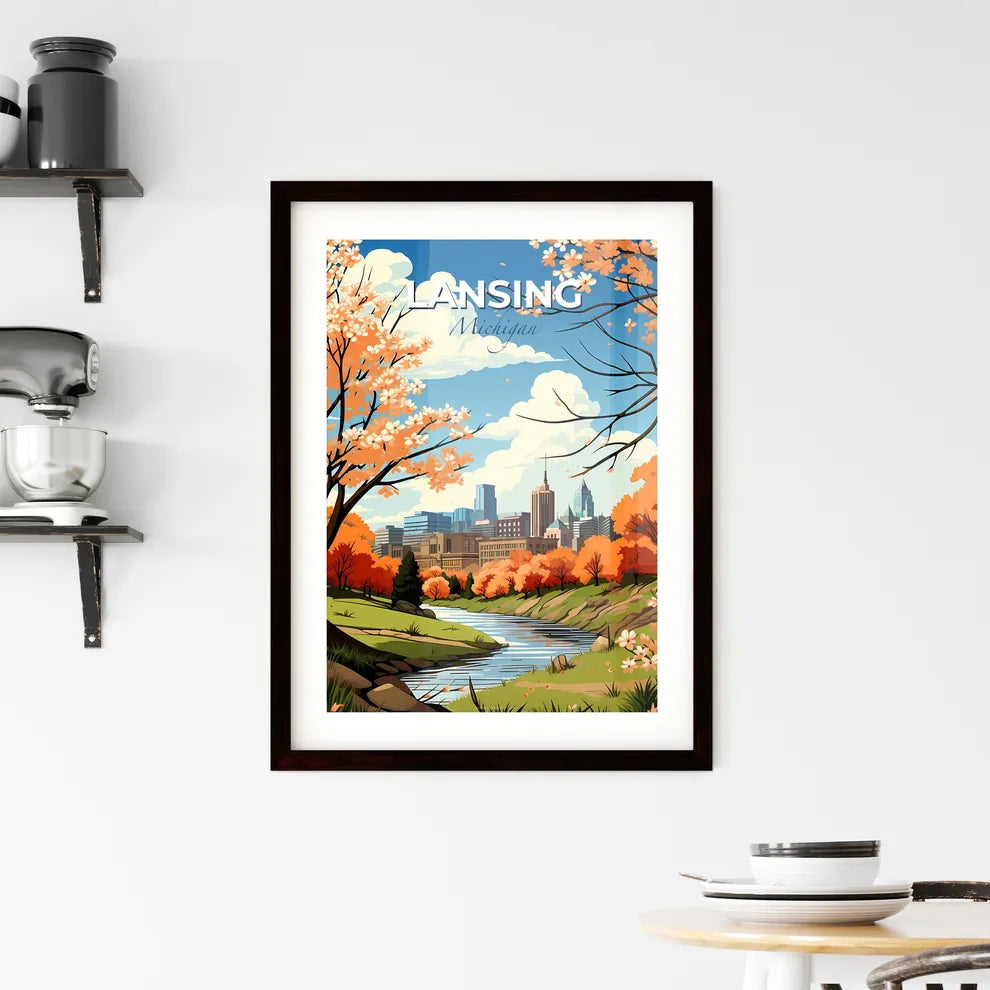 Lansing, Michigan, A Poster of a river running through a city Default Title
