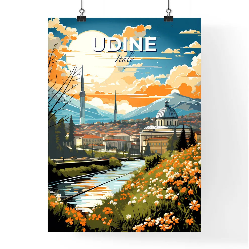 Udine, Italy, A Poster of a river running through a city Default Title