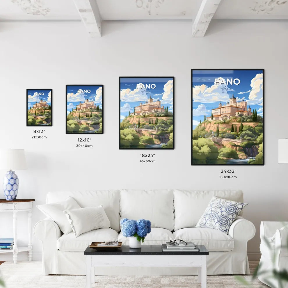 Fano, Italy, A Poster of a castle on a hill Default Title