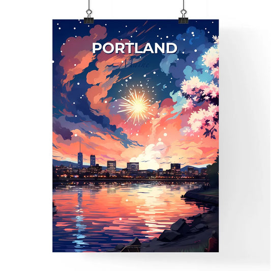 Portland, Maine, A Poster of a fireworks over a city Default Title
