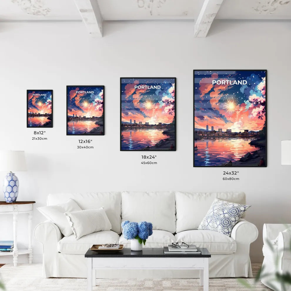 Portland, Maine, A Poster of a fireworks over a city Default Title