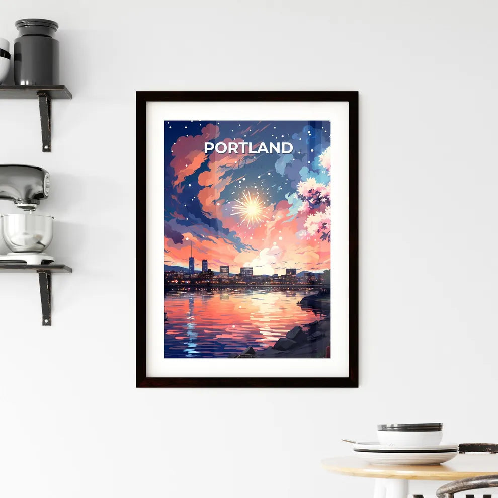Portland, Maine, A Poster of a fireworks over a city Default Title