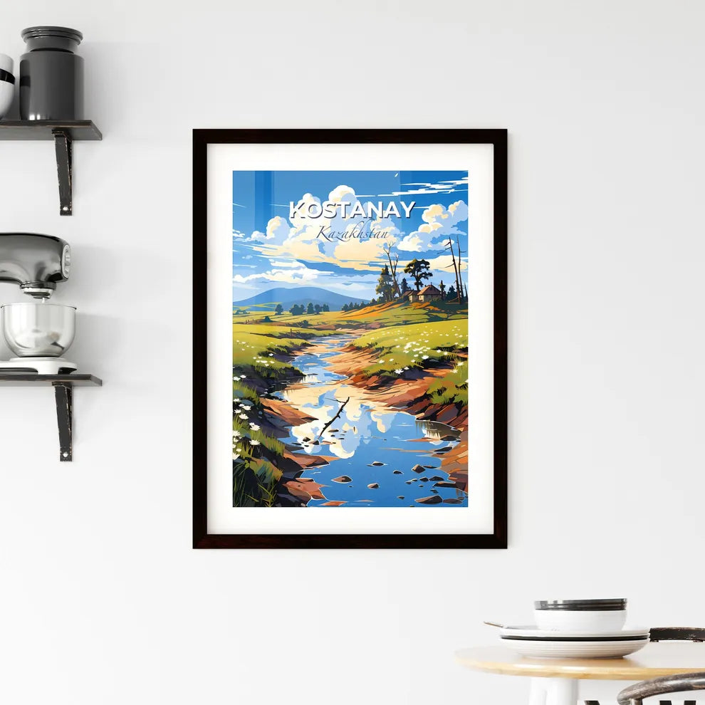 Kostanay, Kazakhstan, A Poster of a stream of water in a field Default Title