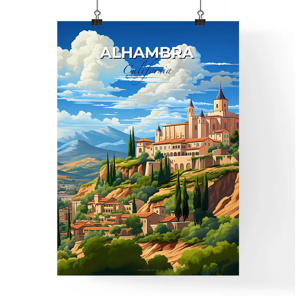 Alhambra, California, A Poster of a castle on a hill Default Title