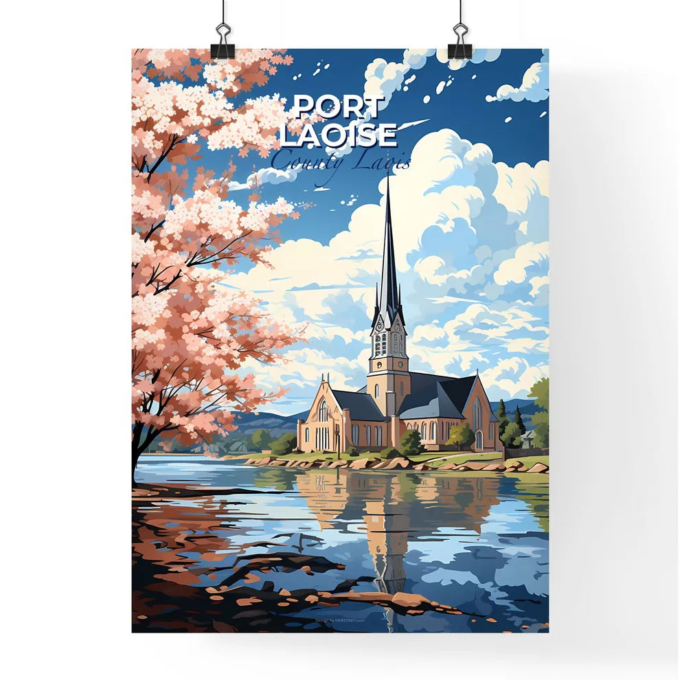 Port Laoise, County Laois, A Poster of a church by a lake Default Title