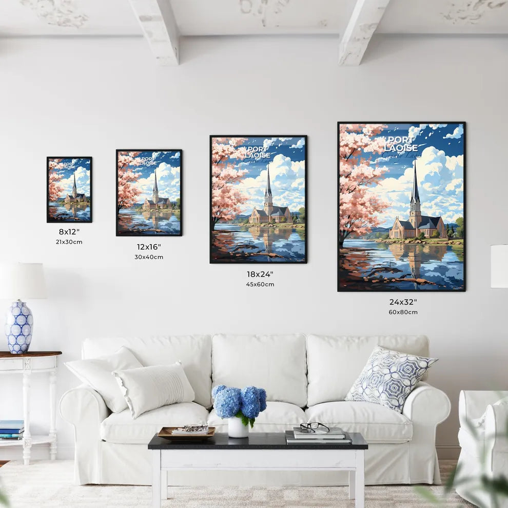 Port Laoise, County Laois, A Poster of a church by a lake Default Title