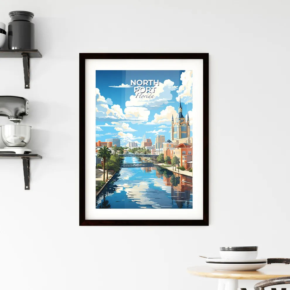 North Port, Florida, A Poster of a water way with a bridge and buildings in the background Default Title