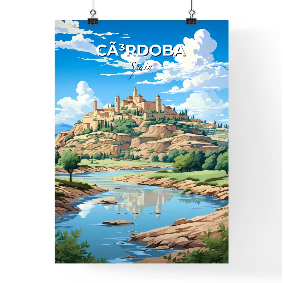 Cã³Rdoba, Spain, A Poster of a river running through a valley with a castle on top Default Title